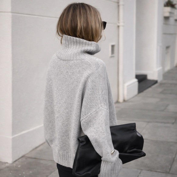 Dreamers Sweaters - Oversized Cowl Neck Sweater Gray XS